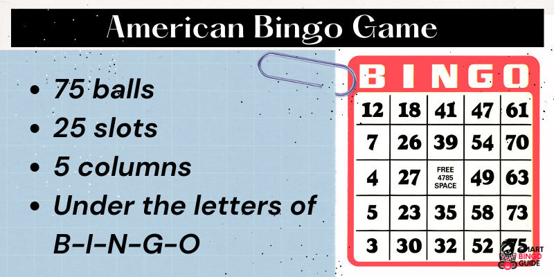 American bingo game instructions and card American bingo game instructions and card