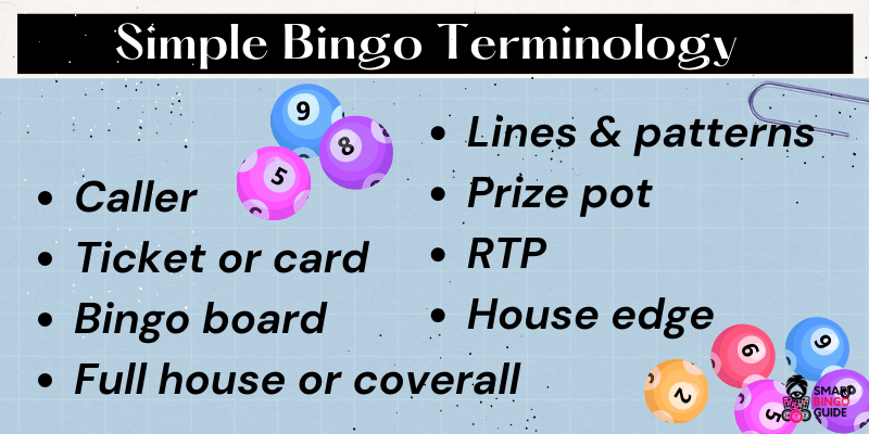 Simple bingo rules and regulations and instructions and terminology list Simple bingo rules and regulations and instructions and terminology list